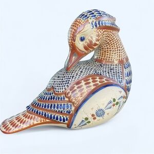 Signed Tonala J. Santana Pottery Duck